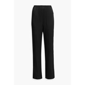 Raquel Allegra Satin-Twill Black Straight-Leg Pants Size M